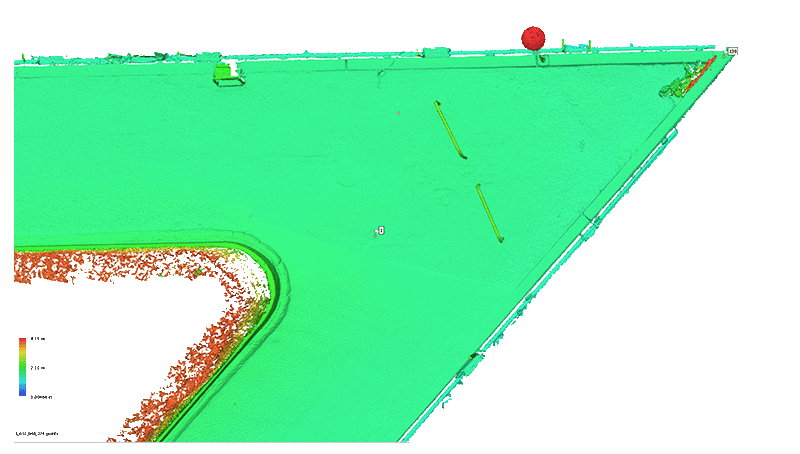 Nuage de points d'une route avec GCP traitement photogrammétrie