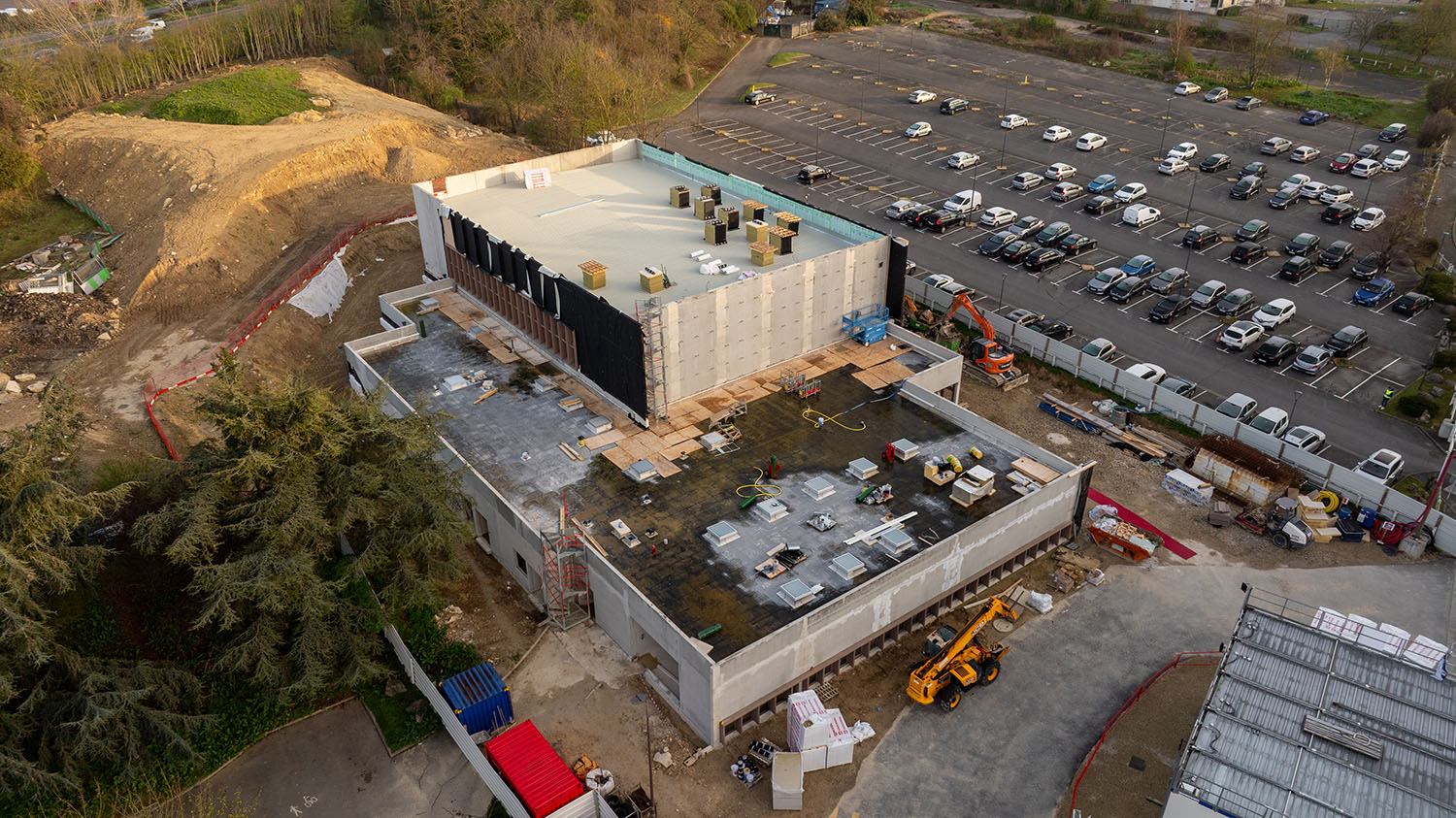 chantier du gymnase en construction